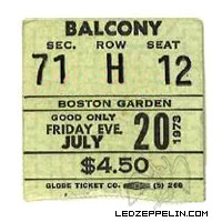 Boston 1973 ticket