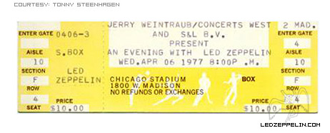 Chicago 4.6.77 ticket