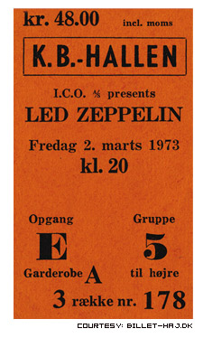 Copenhagen 1973 ticket