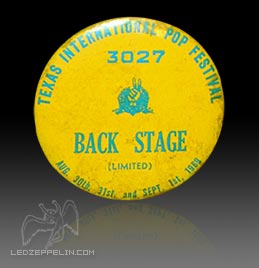 Texas Pop Fest. 1969 pass button