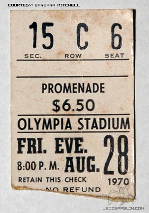 Detroit 1970 ticket