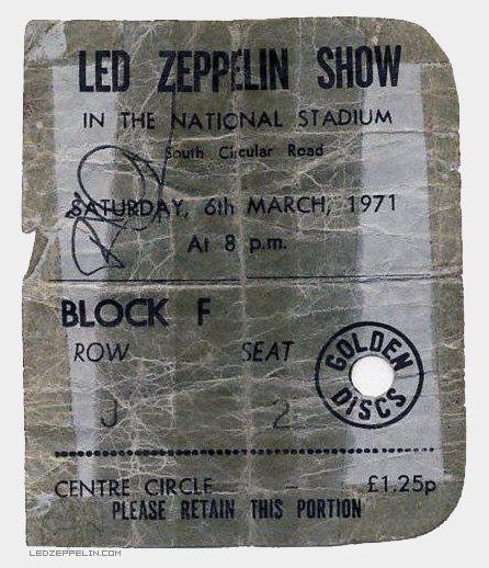 Dublin 1971 ticket