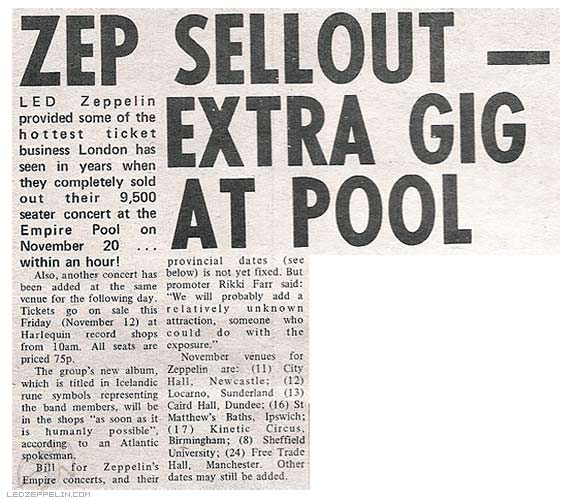 Wembley Empire Pool 1971 (2nd show added)