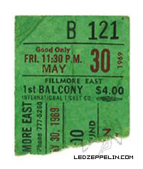 Fillmore East 5-30-69 ticket 2 (11:30pm)