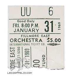 Fillmore East (NY) 1.31.69 ticket
