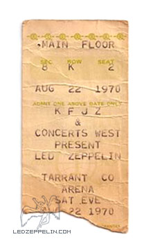 Fort Worth '70 ticket