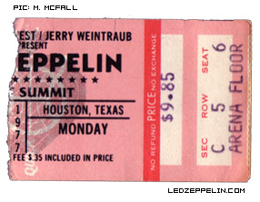 Houston '77 ticket
