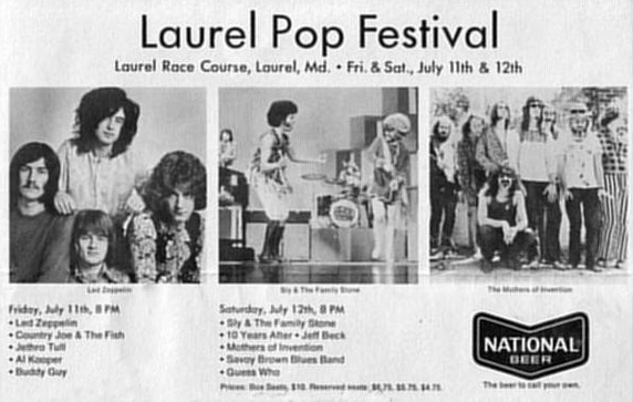 Laurel Pop Festival 1969 flyer