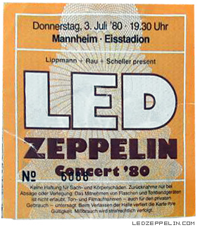 Mannheim '80 ticket