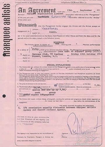 Marquee 1968 - contract