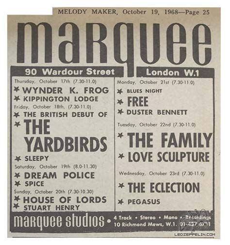 Marquee - Oct. 1968 ad