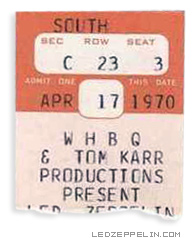 Memphis '70 ticket