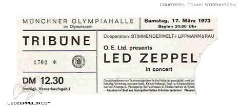 Munich 3.17.73 ticket