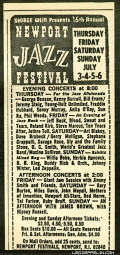 Newport Jazz Fest. '69 ad