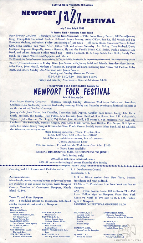 Newport Jazz Festival 1969 - flyer