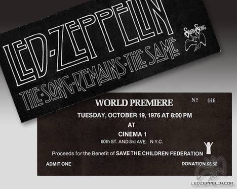 TSRTS World Premiere Ticket NY 1976