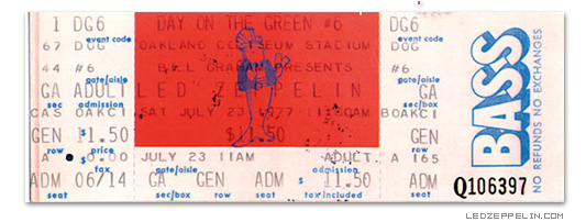 oakland '77 ticket