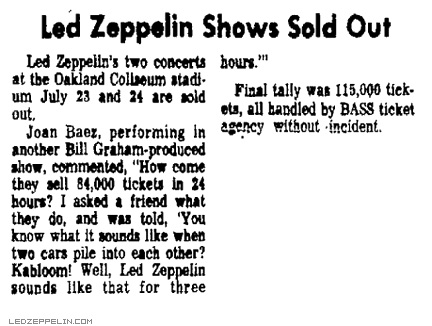 Oakland '77 sold out