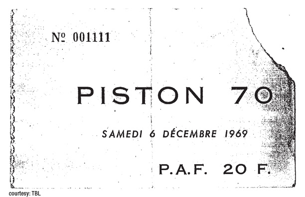 Chatenay-Malabry, France 12-6-69 ticket (Piston 70)