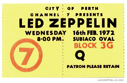 Perth '72 ticket