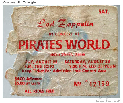 Dania, Florida 1969 ticket (Pirates World)