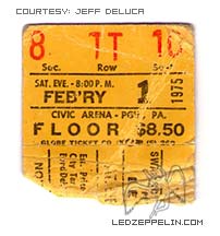 Pittsburgh 1975 ticket