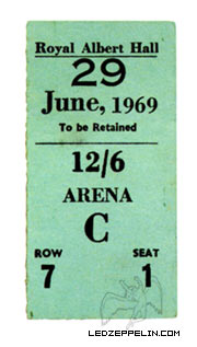 Royal Albert Hall 6.29.69 ticket