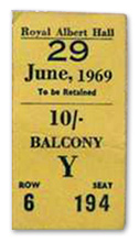 Royal Albert Hall '69 ticket