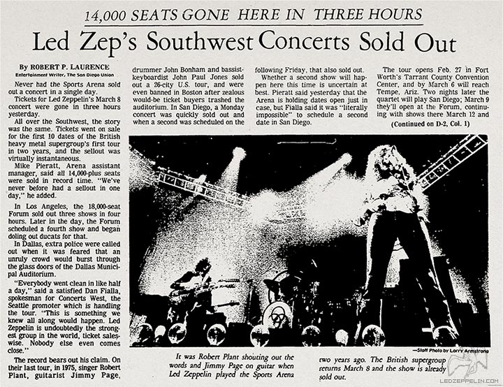 San Diego 1977 (sold out) 2-1-77