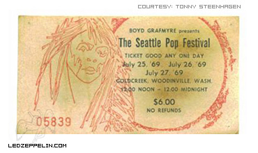 Seattle Pop Fest '69 ticket