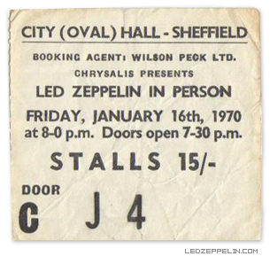 Sheffield '70 ticket
