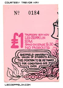 Sheffield 11.18.71 ticket