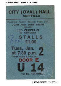 Sheffield '73 ticket