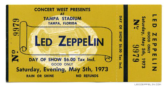 Tampa '73 ticket