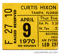 Tampa '70 ticket
