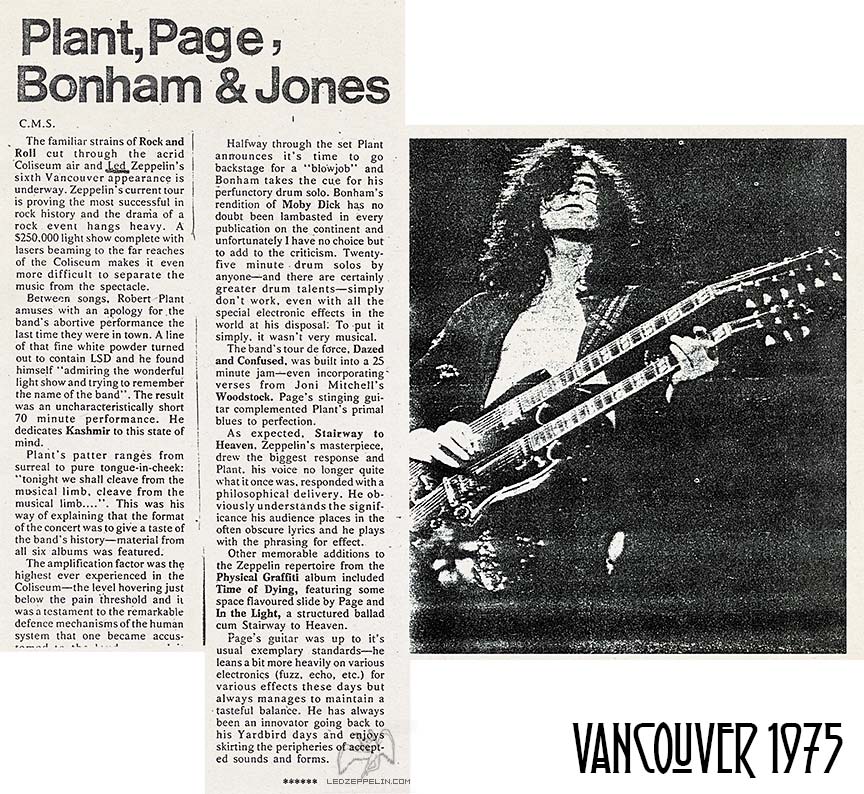 Vancouver 1975 review / press
