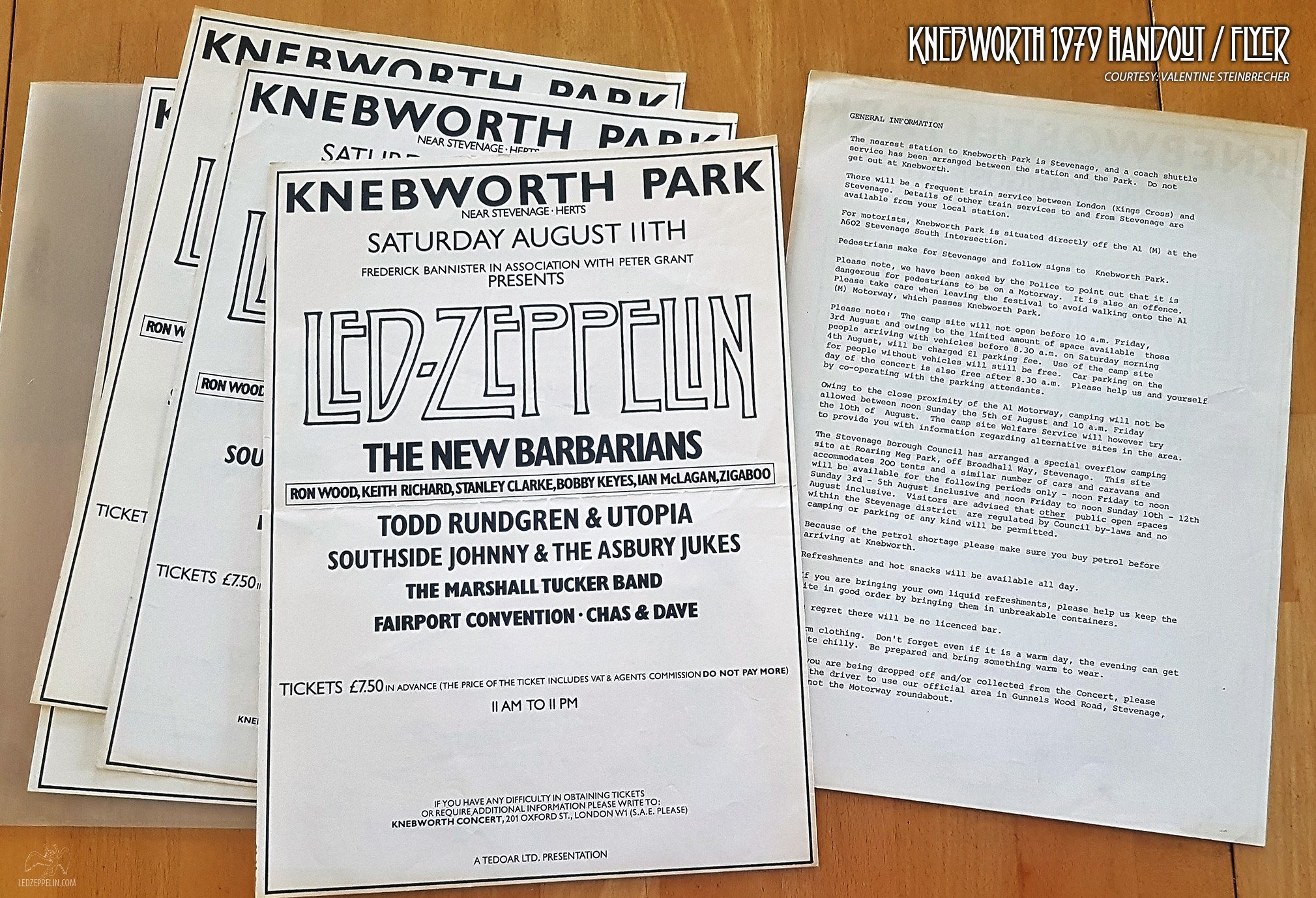 Knebworth 1979 flyer / handout