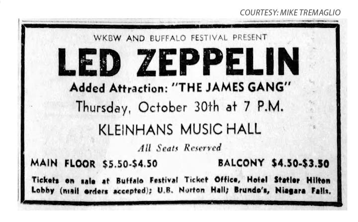 Buffalo 1969 Ad (Kleinhans Music Hall)  w/ James Gang