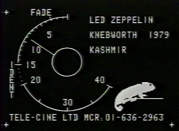 Kashmir 1990 (Knebworth 1979) title slate 