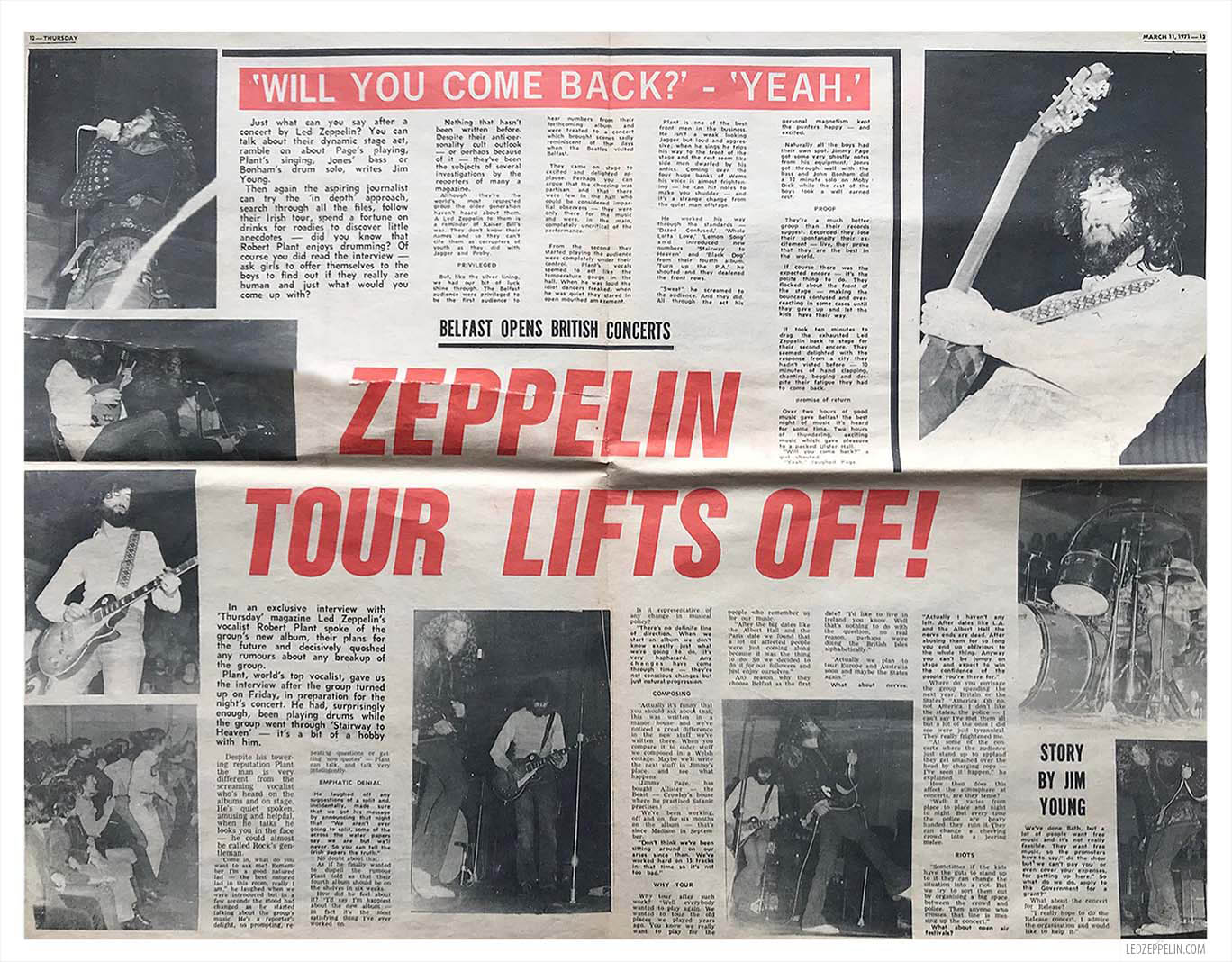 Belfast 1971 review (Zeppelin Tour Lifts Off)
