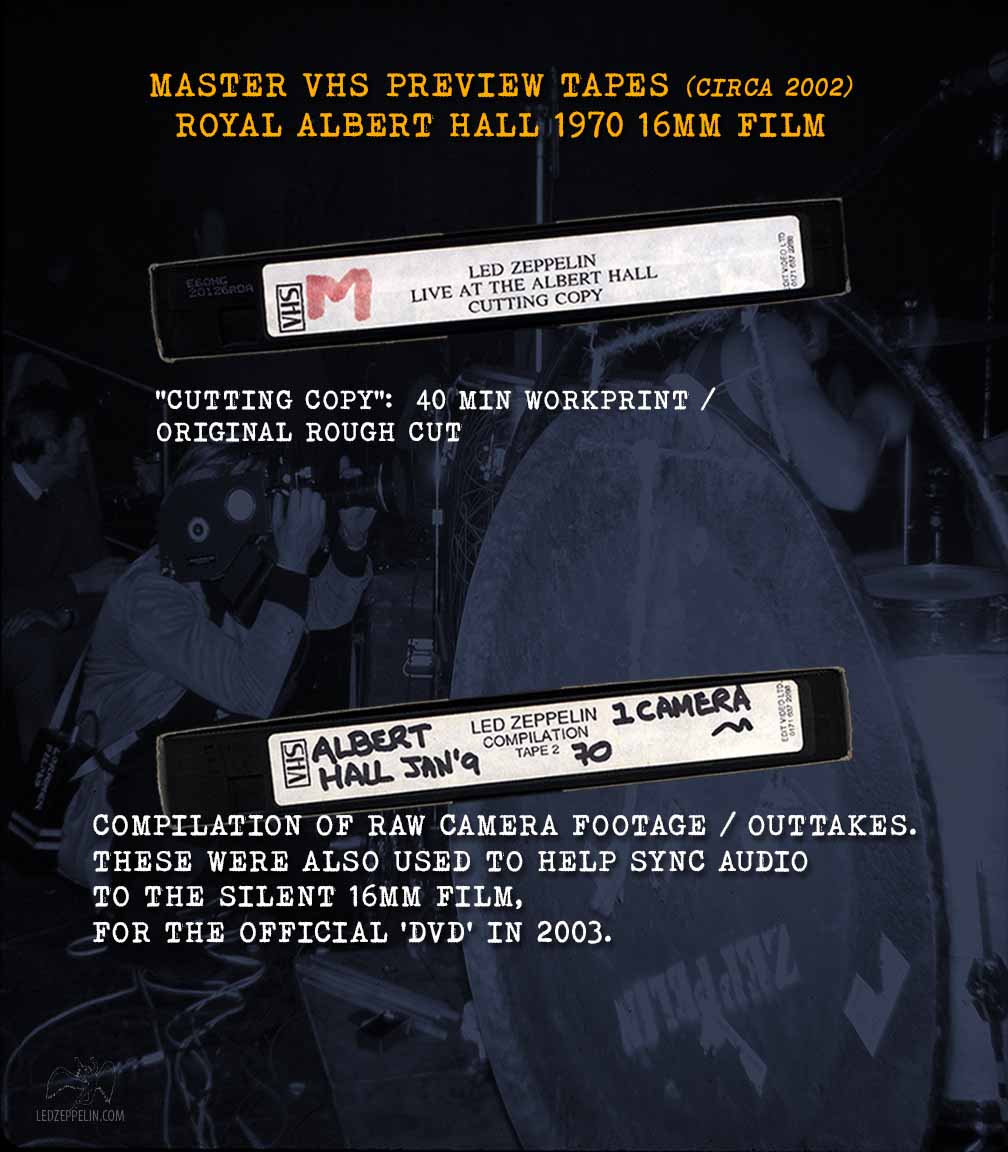 Master VHS Preview Tapes - Royal Albert Hall 1970 16mm