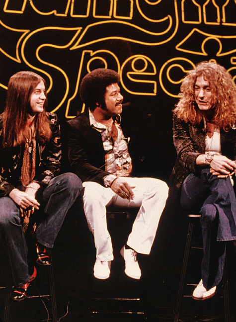 Robert Plant with JJ Jackson and Phil May. Midnight Special TV interview 1975