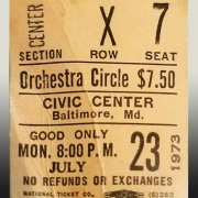 Baltimore 1973 ticket stub