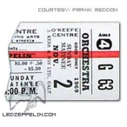 Toronto 11/2/69 - O'Keefe Centre - Ticket