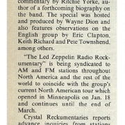'Led Zeppelin Radio Rockumentary' (Jan. 1975 / Ritchie Yorke)