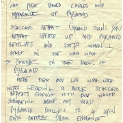 Jimmy Page - Cue Sheet Production Notes (Laser Pyramid) 1979